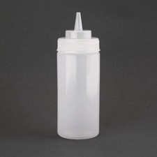 Clear Wide Neck Squeeze Sauce Bottle 16oz