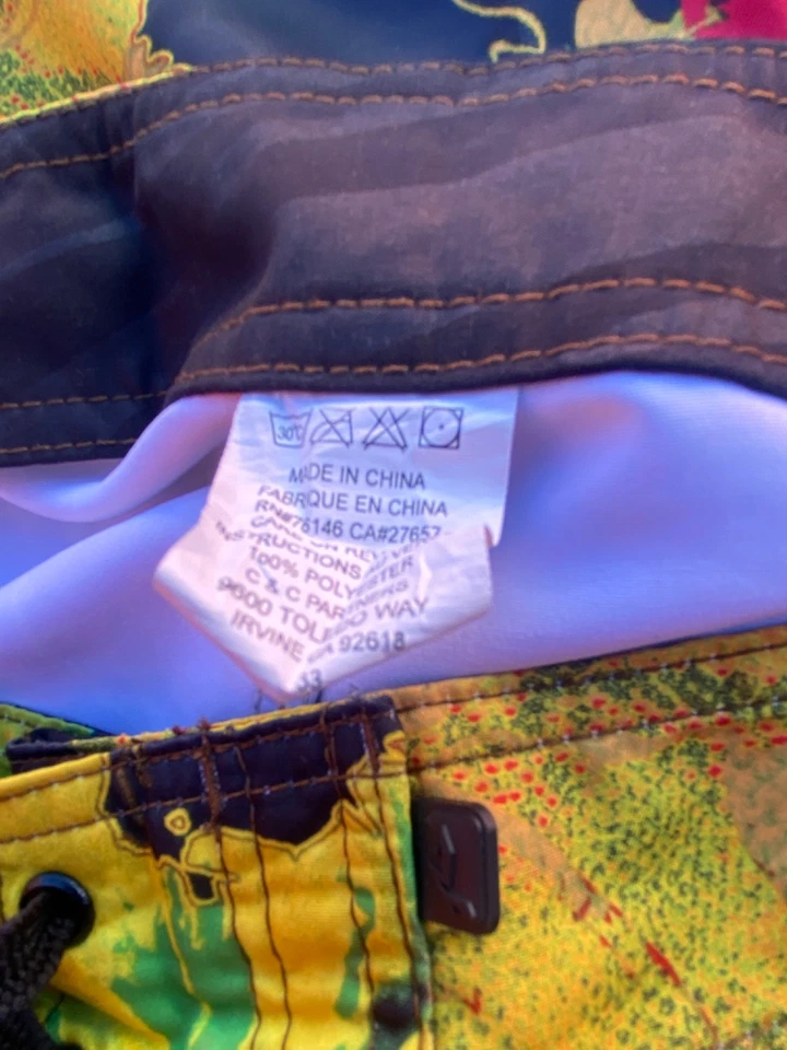 Boardshorts vintage oxidados para hombre 33 pantalones cortos de surf florales hawaianos Foto 3 de 4