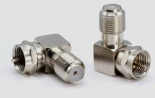 2 Pack F Type Right Angle 90 Degree Elbow Coax Cable Connector Adapter RG6 RG59