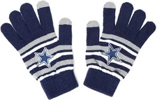 Dallas Cowboys Football NFL Adult Acrylic Stripe Knit Texting Stretch Fit Gloves