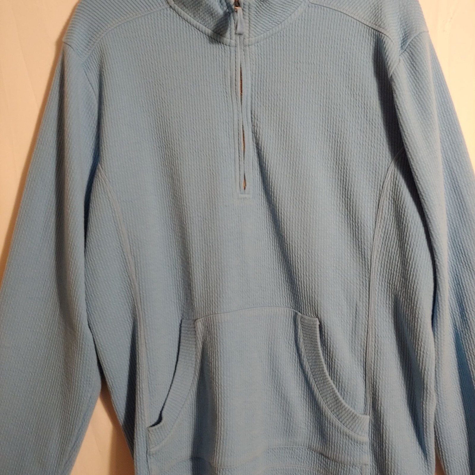 Orvis light blue half zip pullover sweatshirt kan… - image 3