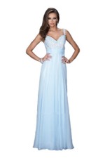La Femme Prom Dress Formal Evening Gown 19882 Powder Blue Size 0, 2
