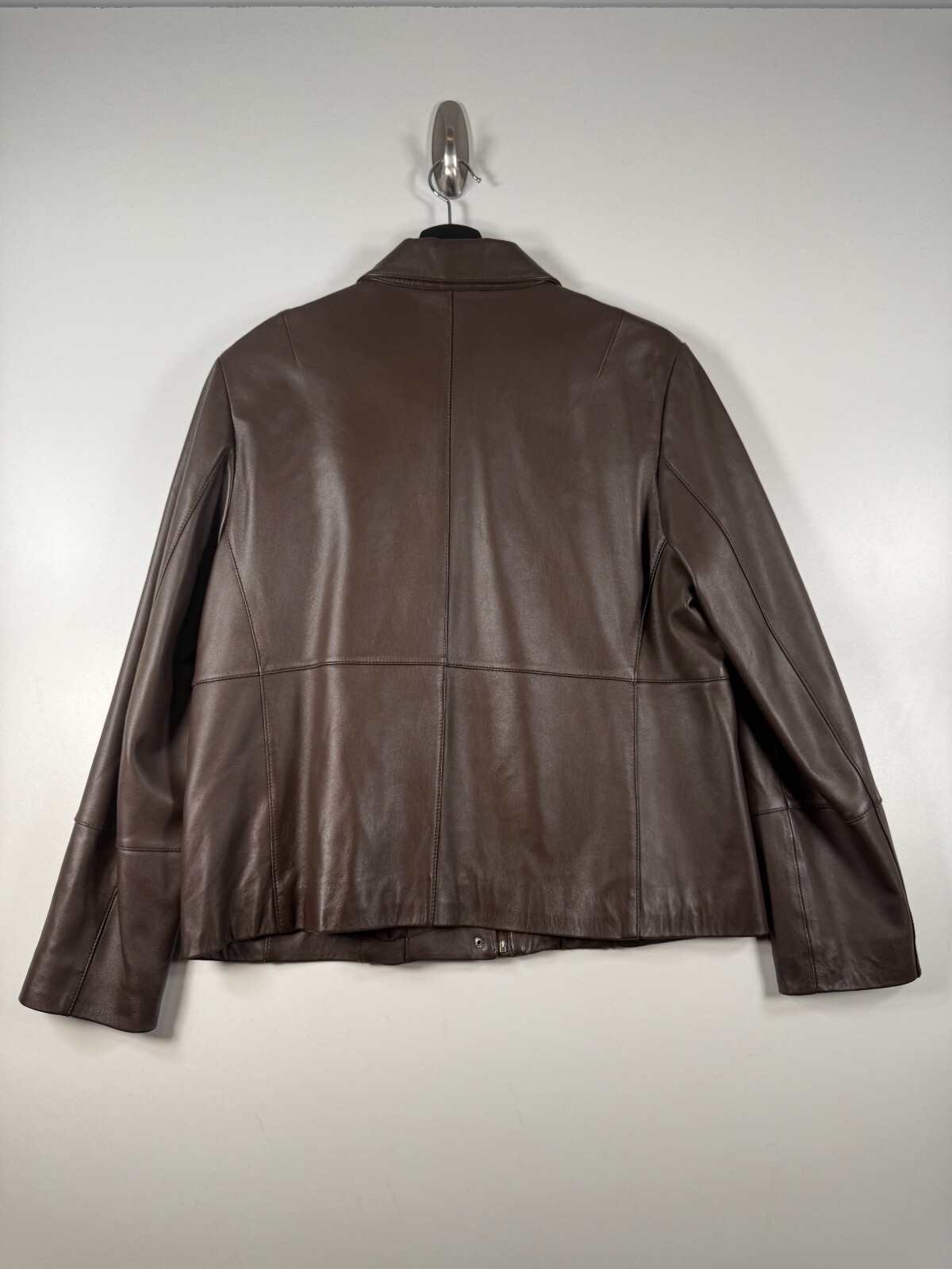 Pendleton Womens Full Zip Leather Jacket Brown Sz… - image 8