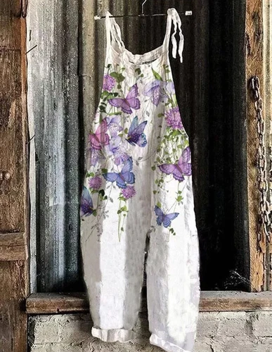 Mono holgado boho de mujer talla grande mono verano retro peto pantalones harén DE - Imagen 49 de 73
