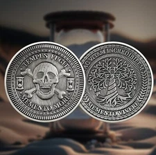 Tempus Fugit Memento Mori Memento Vivere Coin 3D Skull "Fac Vitam Incredibilem"
