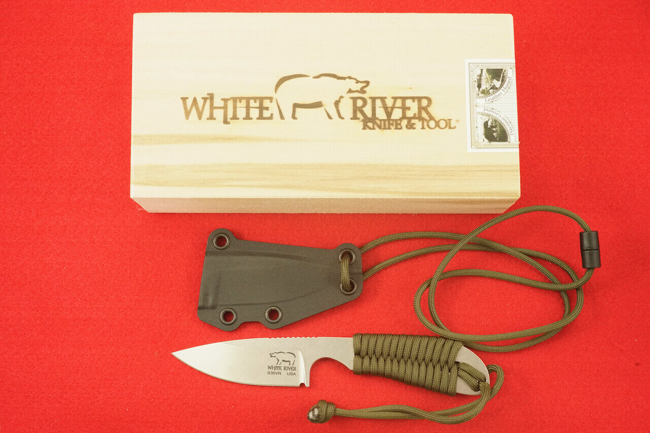 WHITE RIVER M1 BACKPACKER CPM-S35VN KNIFE OLIVE DRAB PARACORD WRBP-POD NEW