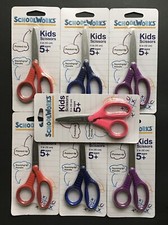 Schoolworks Beginner Kid Pointed-Tip Scissors Squishgrip 5 Set of 7 Colors Vary