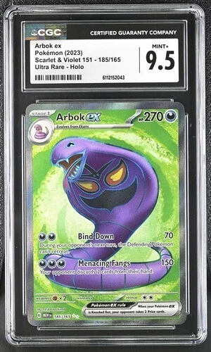 Arbok EX *CGC 9.5* Ultra Rare *Scarlet & Violet 151* #185 *2023* Pokemon