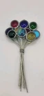 Balloon Suncatcher Tiffany Style Ten Vtg Stained Glass Bead 6" Wire Ornament