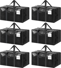 6 Pack Extra Heavy Duty Large Moving Bags with Strong Zipper  Comfortable Hand