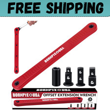 Offset Extension Wrench Set, Impact Ready Socket Wrench Extender Tool with Versa