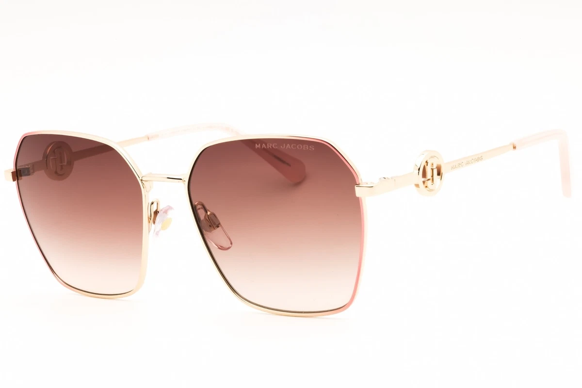 New Marc Jacobs Pink and Gold pink Aviator Sunglasses with Gradient Brown Lenses Marc Jacobs Aviator Sunglasses in Sunglasses - Walmart.com main image 3