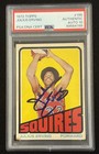 JULIUS ERVING SIGNED 1972 TOPPS #195 ROOKIE CARD DR.J RC PSA