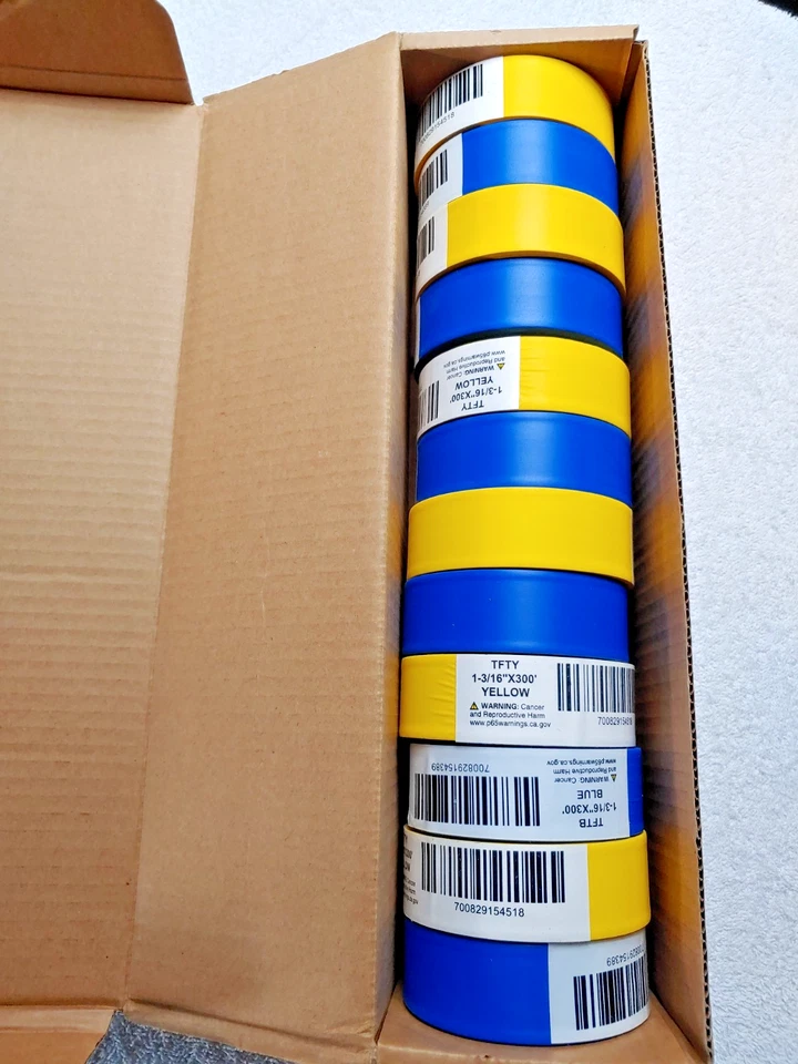 CASE of 12 Presco Taffeta Yellow Roll Flagging Tapes 1-3/16" x 300 Ft TFY - Image 4 of 4