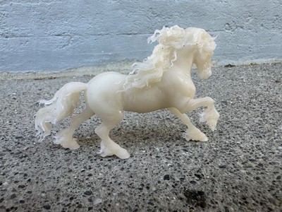Breathtime Model Running Friesian Horse Printed Resin 2 1/2  Stablemate