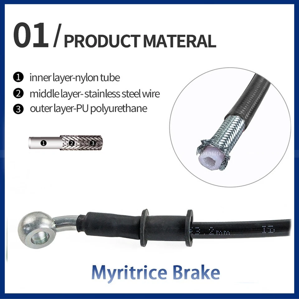 Подходит для грязи плетеной стали гидравлического усиления тормозной магистрали муфты масляный шланг - Изображение 2 из 4