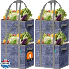 Fab totes Reusable Grocery Bags, Large Foldable Shopping Tote Bags with Reinf