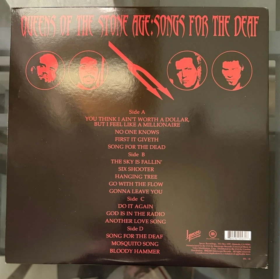 Queens Of The Stone Age Songs For The Deaf QOTSA 2x12” Red Vinyl 2003 US Press - Image 3 of 4