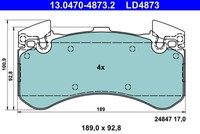 ATE BremsbeläGe Bremsbelagsatz Scheibenbremse FüR Audi A6 Avant 4G5 C7 4GD 4G2