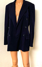 Vintage Linda Allard Ellen Tracy Blazer Women s 8 Black 100 Wool Double Breaste