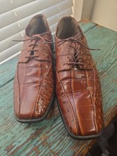 Stacy Adams Genuine Leather Print Ostrich/Cocodrile Oxfords Men's Size 10.5 M