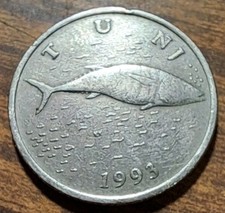1993 Croatia 2 Two Kune Nickel-Brass Tuna Rare Beautiful Actual Coin TC1110*