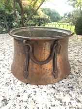Alter Kupfertopf &ndash; Vintage &ndash; ca. 40 Jahre alt &ndash; mit Metallgriffen