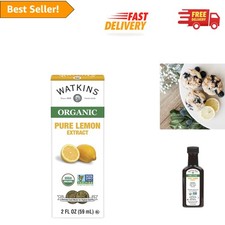 Organic Pure Lemon Extract - Non-GMO, Kosher, 2 oz Bottle for Natural Flavor
