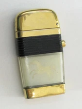 OLD Script SCRIPTO Oil Lighter Golden Horse Made in USA Used SC-7 Main unit on
