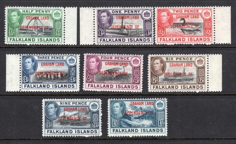Falkland Islands 1944 Graham Land Set - OG MNH - Sc# 2L1-2L8
