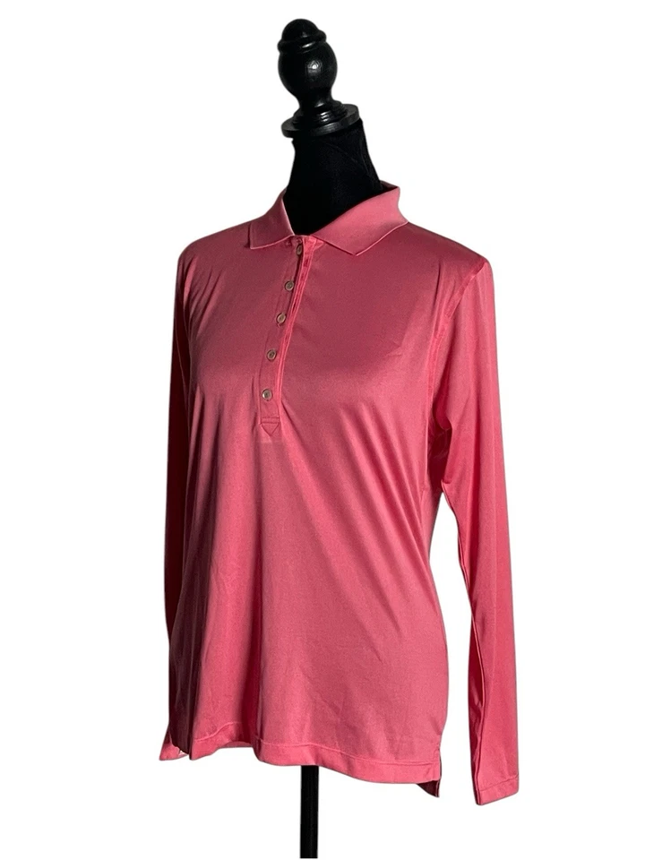 Moletom Peter Millar feminino M rosa pulôver camisa polo golfe UPF 50 feminino - Imagem 3 de 4