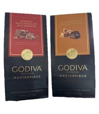TWO Godiva Masterp. Milk Chocolate w/ Ganache & Dark Chocolate w/Caramel 4.1 oz