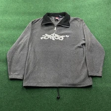 Vintage JNCO Fleece Sweatshirt Mens Small Gray Y2K Baggy Punk 1/4 Zip Sweatshirt