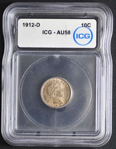 1912D Barber Dime ICG AU58