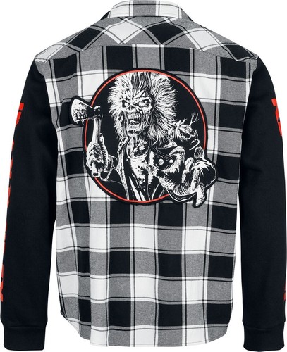 Felpa con cappuccio Iron Maiden Eddie flanella rara band merch metal nuova - Foto 3 di 12