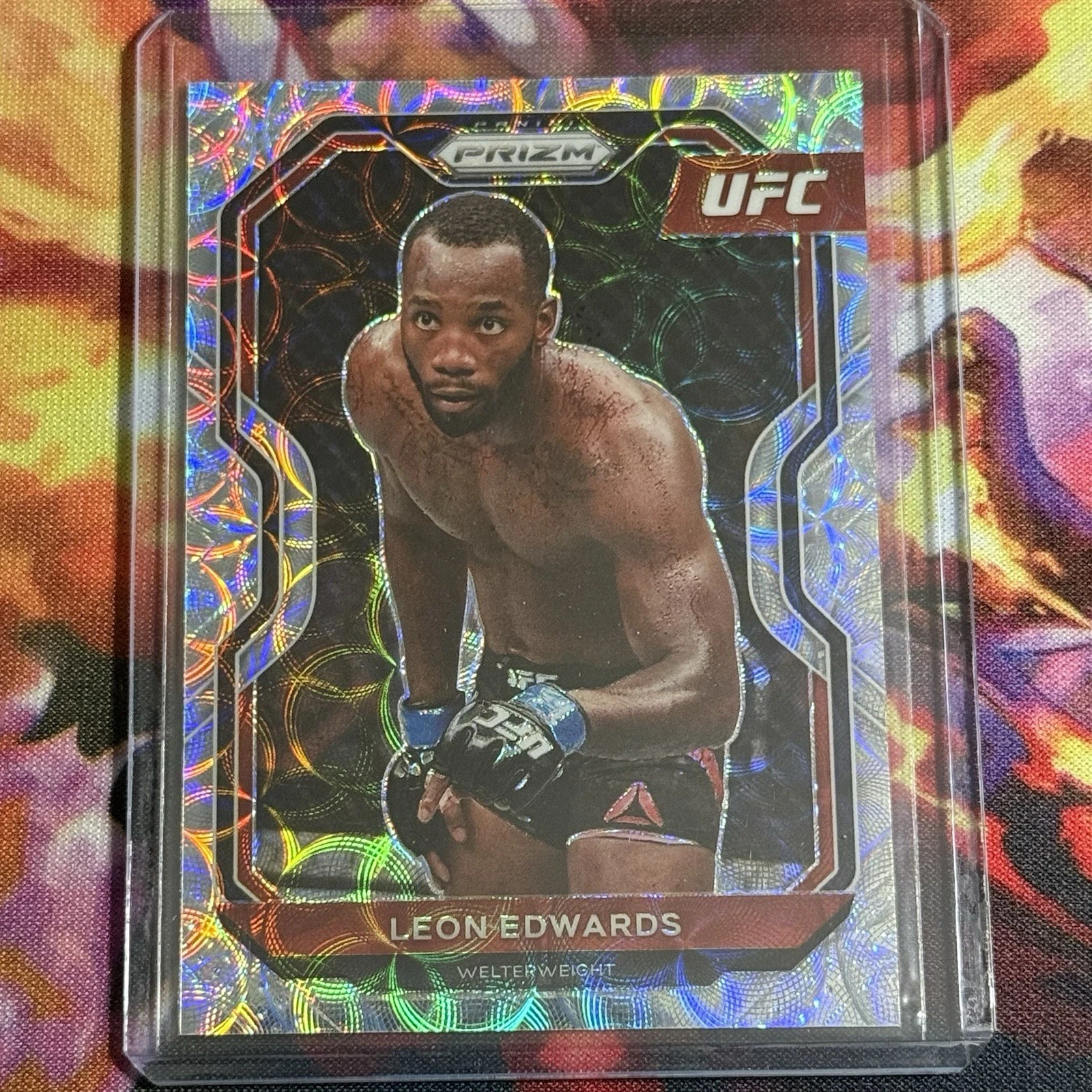 2021 Panini Prizm UFC #17 Leon Edwards Premium Box Set Scope Prizm /99