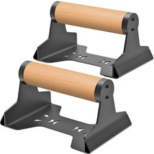Wood Push Up Bars, Pushup Stands with Wood Handles  Heavy-Duty Steel Bracket...