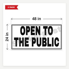 Open To The Public BR1 2 Pack 24x48 Vinyl Banners With Grommets