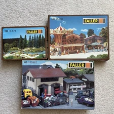 HO Scale Faller Kits 130962, B-573, and B-320 All New in Box — 100% Complete