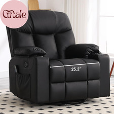 Oversized Swivel Rocker Recliner, 40" Rocking Recliner Chair with Heated and Mas
