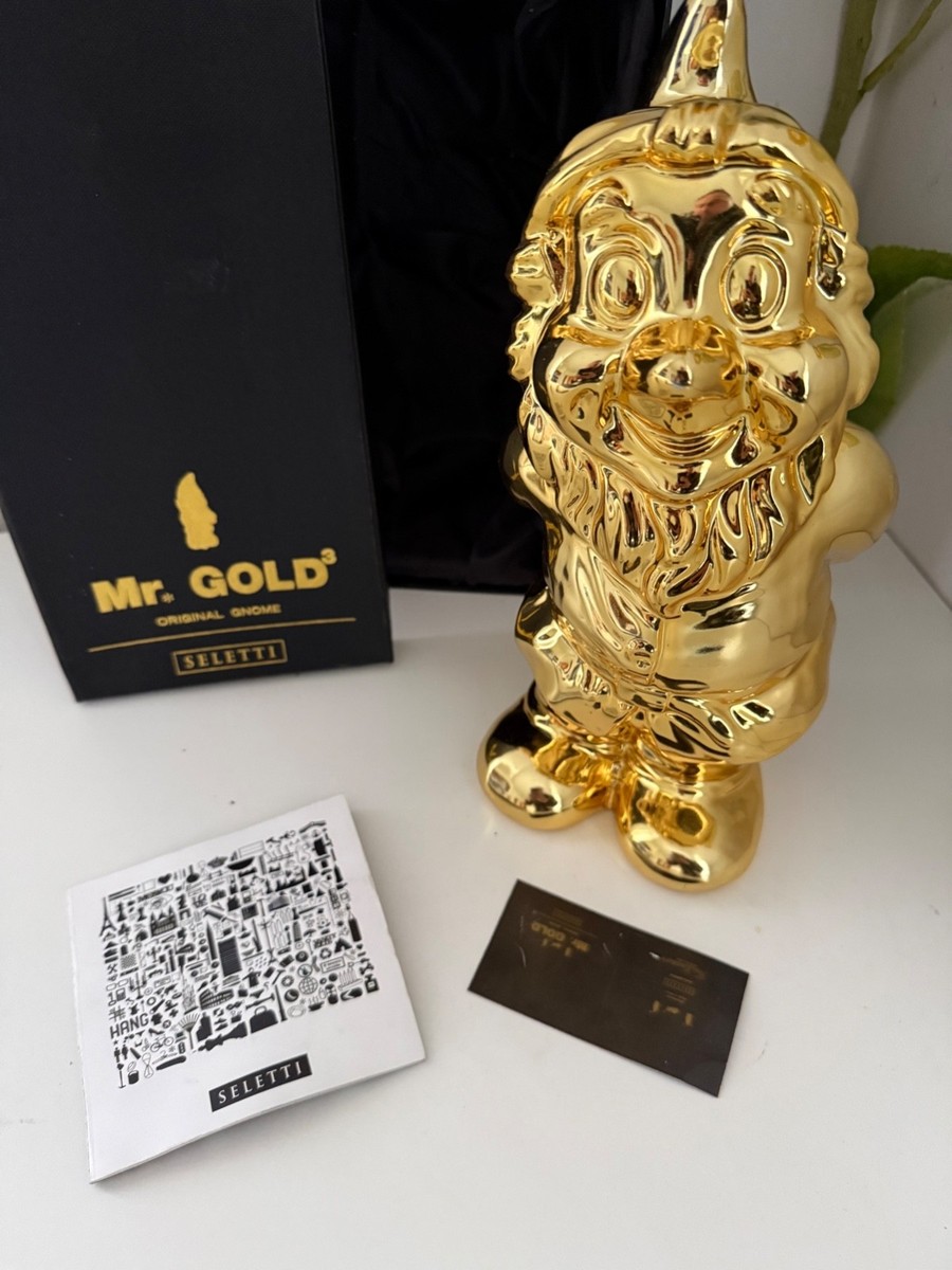 Seletti Mr Gold Gnome Figurine Original w/ Box Designer Gold