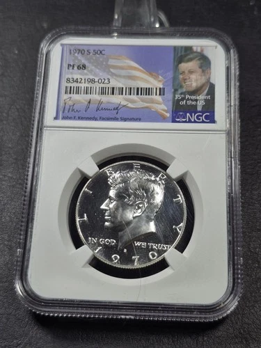 1970 S Kennedy Half Dollar Proof NGC PF68  Silver Coin JFK, Fifty Cents 50¢