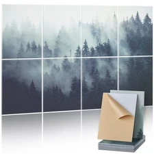 Uimoso 8 Pack Art Acoustic Wall Panels 15.8 x 11.8 inch Self-Adhesive Forest