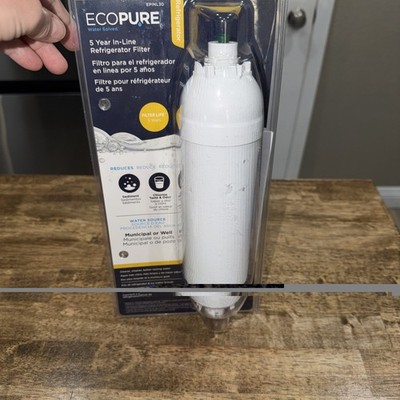 ECOPURE EPINL30 5 Year In-Line Refrigerator Water Filter Universal Fit NEW