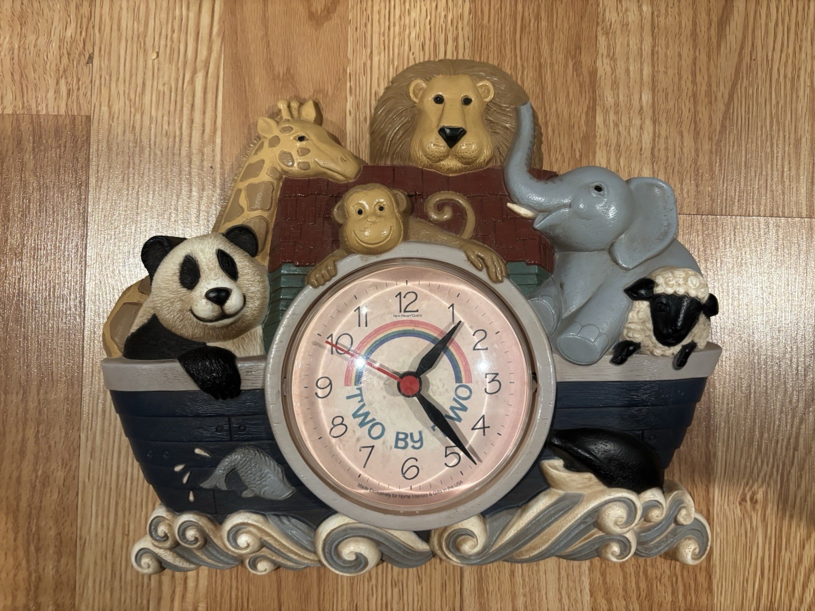 Noah's Ark Vintage Wall Clock Two by Two Rainbow Home Interiors & Gifts Tested