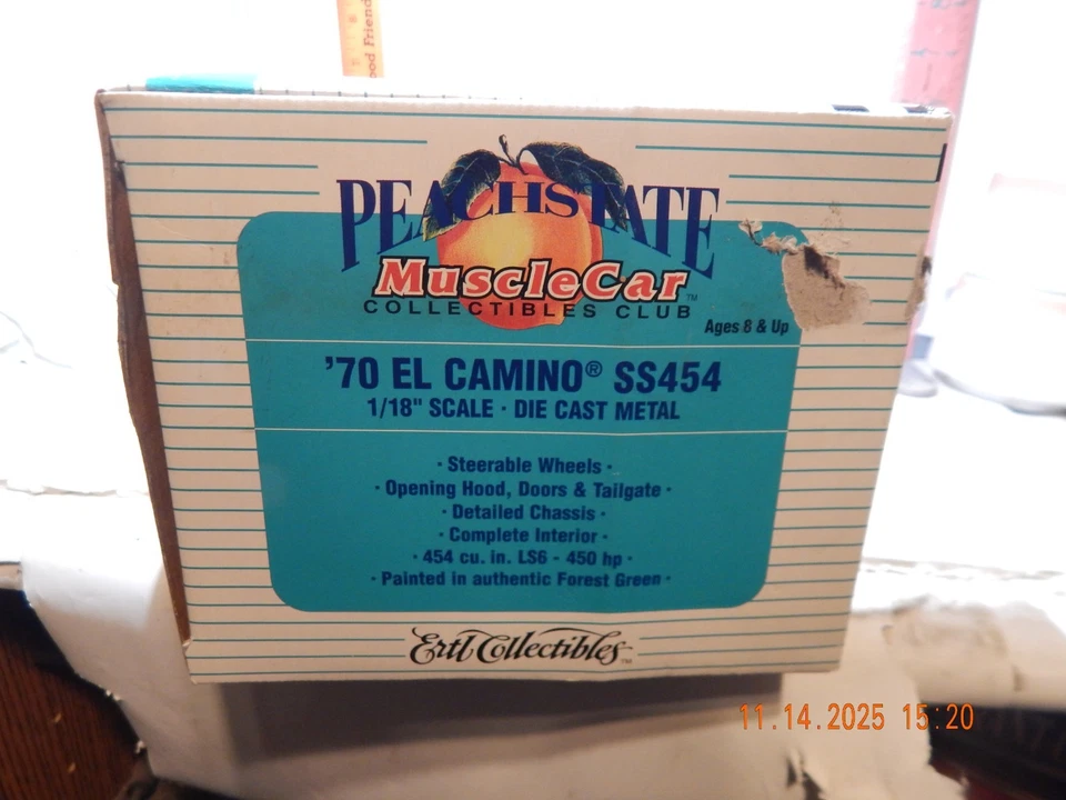 Ertl 1/18 scale Peach State Muscle Car-'70 El Camino SS454, 1 / 2500, new in box - Image 2 of 4