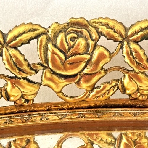 Bandeja de tocador ovalada con espejo de filigrana Hollywood Regency tocador vintage floral - Imagen 4 de 6