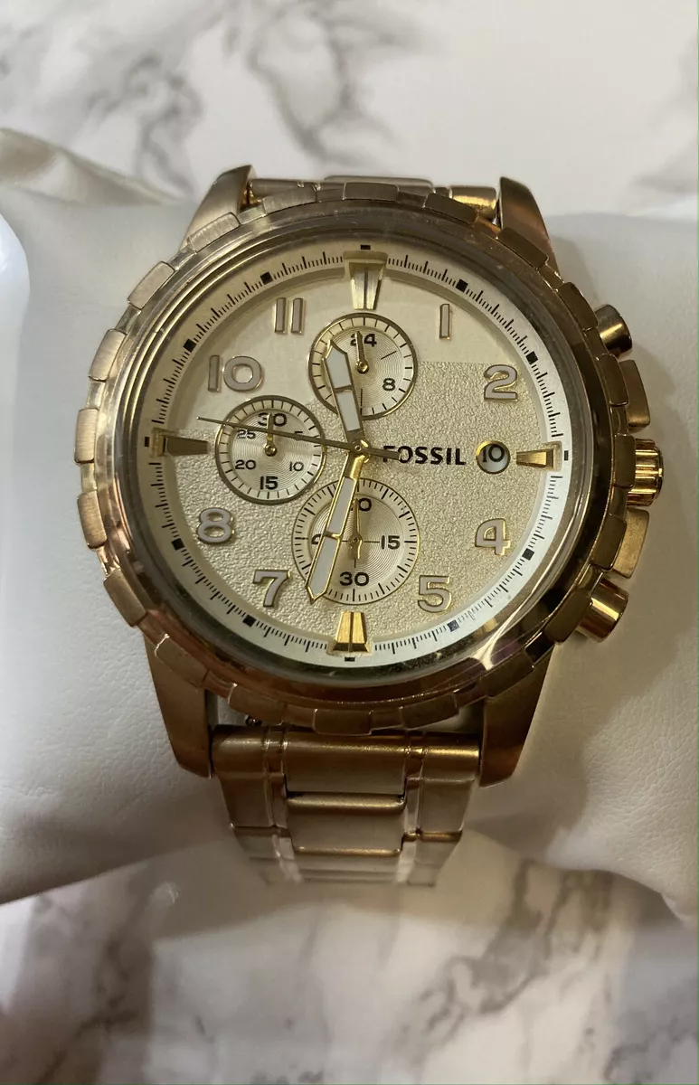 Fossil dean chronograph gold cheap