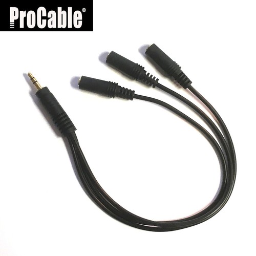 3.5mm Speaker 3 Way Headphone Splitter Converter 1 Male to 3x Female US Seller - Picture 2 of 12