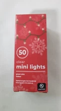 Home Rite-Aid 50 Ct. Clear Lights Indoors  White Wire Free Shipping 